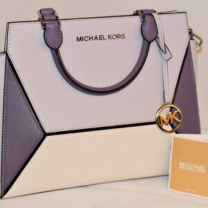 NEW Michael Kors Prism Large Satchel – Orchid HZ Multi – Leather Handbag – NWT